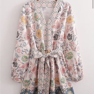 Floral Printed Dress with Belt